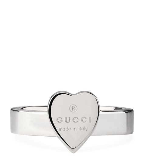 gucci sterling silver heart ring|gucci trademark heart ring.